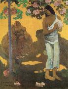 Paul Gauguin Woman with Flowers in Her Hands china oil painting artist